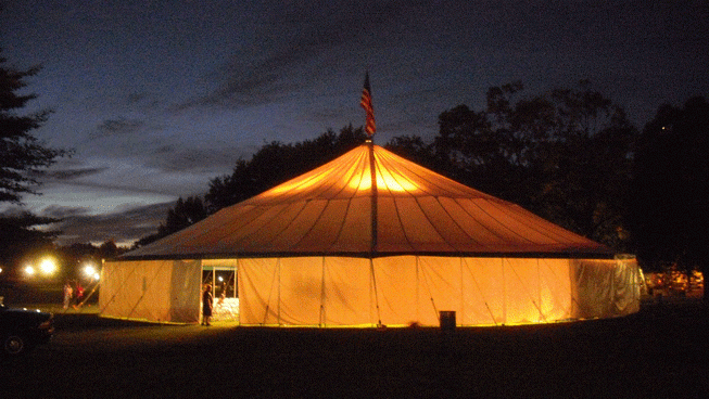 Tent before the night service starts